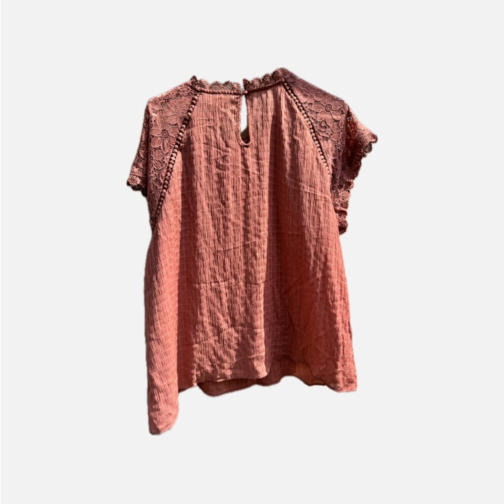 Pink Flutter Sleeve Ruffled Blouse - Picture 2 of 3
